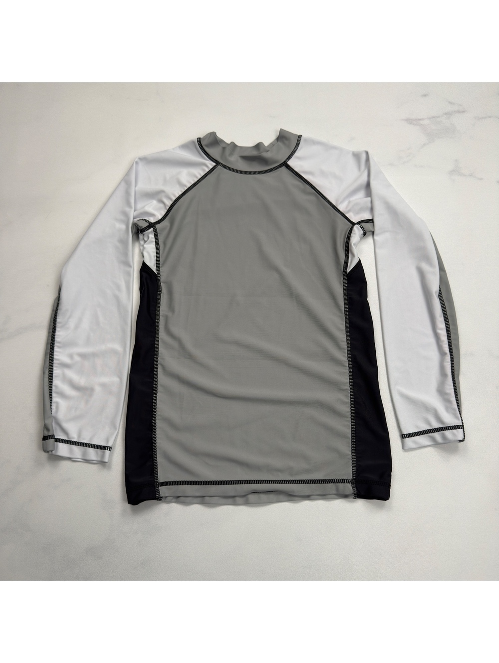 kidpik Long Sleeve Colorblock Rash Guard Top - Boys Large